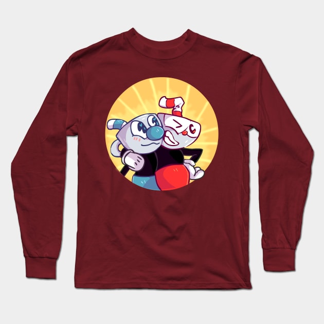 Cuphead and Mugman Long Sleeve T-Shirt by sky665